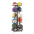 Office Filing Cabinets & Shelves | Champion Sports MBR3 25 in. x 25 in. x 56 in. 198 lbs. Capacity Deluxe 5-Row Metal Mobile Medicine Ball Rack - Black image number 0