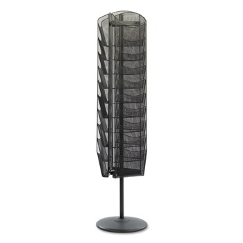 Safco 5577BL 16.5 in. x 16.5 in. x 66 in. 30 Compartments Onyx Mesh Rotating Magazine Display - Black