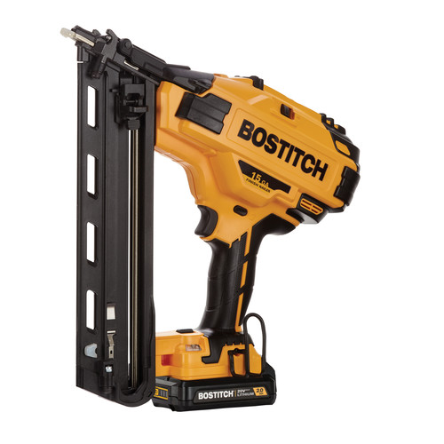 Finish Nailers | Bostitch BCN650D1 20V MAX 2.0 Ah Lithium-Ion 15 Gauge FN Angled Finish Nailer Kit image number 0