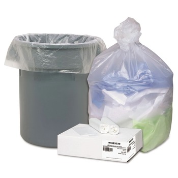 Ultra Plus 33 in. x 40 in. 11 mic 33 Gallon Can Liners - Natural (100/Carton)