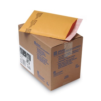 Sealed Air #0 Barrier Bubble Air Cell Cushion Self-Adhesive Closure 6 in. x 10 in. Jiffylite Self-Seal Bubble Mailer - Brown Kraft (25/Carton)