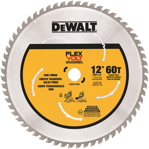 Miter Saw Blades | Dewalt DWAFV31260 FlexVolt 12 in. 60T Miter Saw Blade image number 0