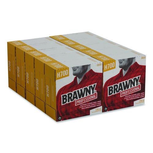 Paper Towels and Napkins | Georgia-Pacific 29322 9 in. x 12.5 in. Heavyweight HEF Disposable Shop Towels - White (176/Box, 10 Boxes/Carton) image number 0