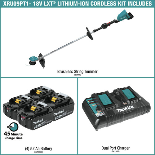 Makita xru09pt1 18v x2 36v lxt brushless cordless string trimmer kit with 4 batteries new arrivals