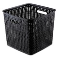 Trash & Waste Bins | Advantus 40376 12.5 in. x 12.5 in. x 11.13 in. Plastic Weave Bin - Extra Large, Black image number 0