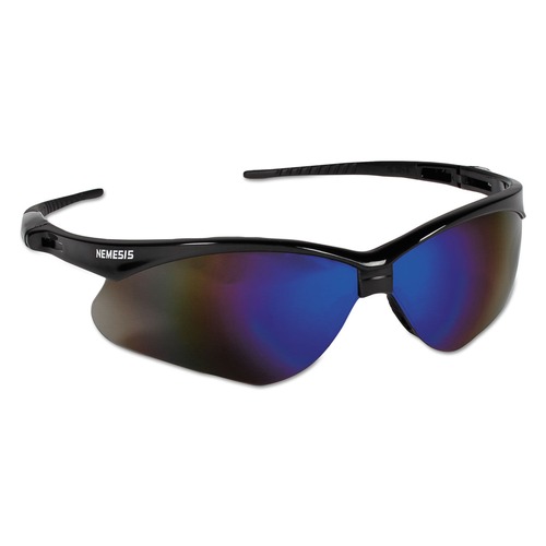 Safety Glasses | Ansell 14481 Nemesis Safety Glasses - Black Frame/Blue Mirror Lens image number 0