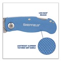 Office Jansan | GreatNeck 12117 1 Standard 1 Mini Blade Folding Lock Back Utility Knife Set - Blue image number 5