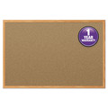 White Boards | Mead 85367 48 in. x 36 in. Economy Cork Board with Oak Frame - Tan Surface/Oak Finished Fiberboard (MDF) Frame image number 4