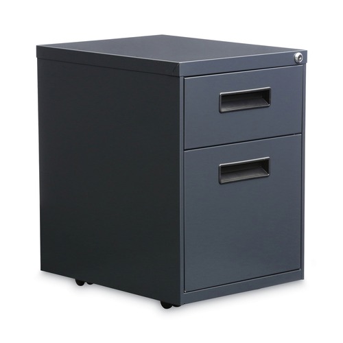 Alera ALEPABFCH Two-Drawer 14.96 in. x 19.29 in. x 21.65 in. Metal Pedestal File Cabinet - Charcoal image number 0