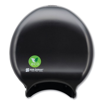 San Jamar 16.75 in. x 5.25 in. x 12.25 in. Ecological Green Tissue Dispenser - Black