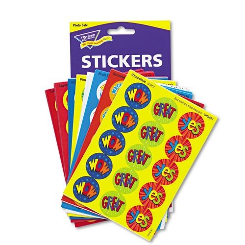 Office & Office Supplies | TREND T6490 Praise Words Stinky Stickers Variety Pack - Assorted Colors (435/Pack) image number 0