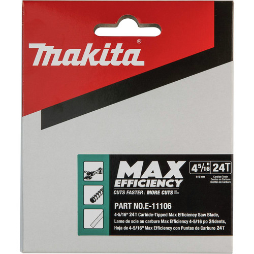 Makita 4 5 16 in. 24 Tooth Max Efficiency CERMET Tipped Cutter Blade
