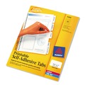 Office Jansan | Avery 16282 1.75 in. Wide 1/5-Cut Printable Plastic Tabs with Repositionable Adhesive - White (80/Pack) image number 1