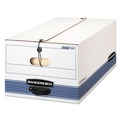 Bankers Box 0070503 STOR/FILE Medium-Duty 15.25 in. x 19.75 in. x 10.75 in. Legal File Storage Boxes - White/Blue (4/Carton) image number 0