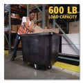 Trash & Waste Bins | Rubbermaid Commercial FG461900BLA 149 gal 600 lb Capacity Plastic Cube Truck - Black image number 4