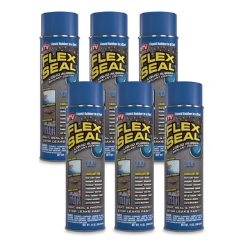 Flex Seal Products 14 oz Flex Seal Liquid Rubber Sealant Coating Aerosol - Dries Blue (6/Carton)