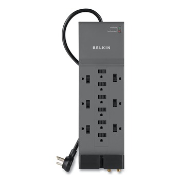 Belkin Professional Series 3780 J 12 AC Outlets 8 ft. Cord SurgeMaster Surge Protector - Dark Gray