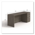 Office Desks & Workstations | Alera AE1NZK-S2472UF TOM 72 in. x 24 in. x 29 in. Seville Series Credenza with Right Pedestal - Walnut image number 5
