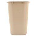 Just Launched | Rubbermaid Commercial FG295600BEIG 7 Gallon Plastic Rectangular Deskside Wastebasket - Beige image number 1