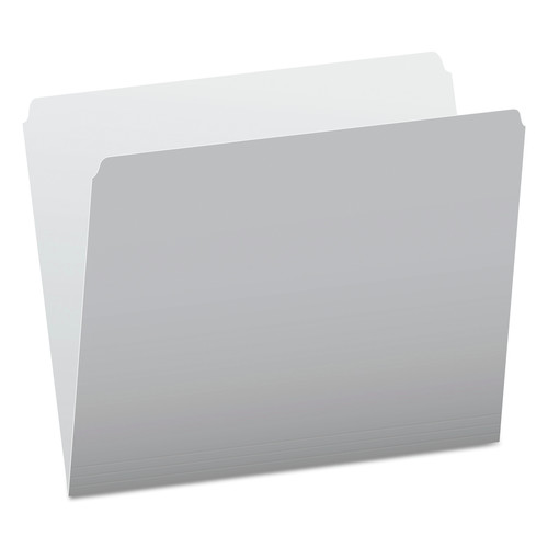Bulk Savings Pricing 2 | Pendaflex 152 GRA Letter Size Straight Tabs Colored File Folders - Gray/Light Gray (100/Box) image number 0