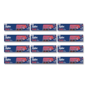 Ziploc 9.6 in. x 12.1 in. Double Zipper Storage Bags - Clear (12/Carton)
