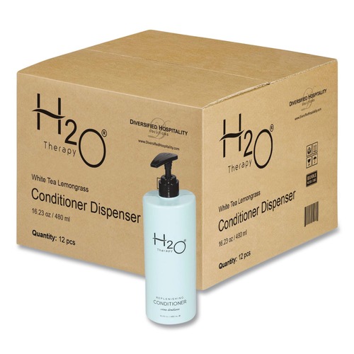 Cleaning & Janitorial Supplies | Diversified Hospitality Solutions AIR06-H20-C480 H2O Therapy 16.23 oz Conditioner - White Tea and Lemongrass (12/Carton) image number 0