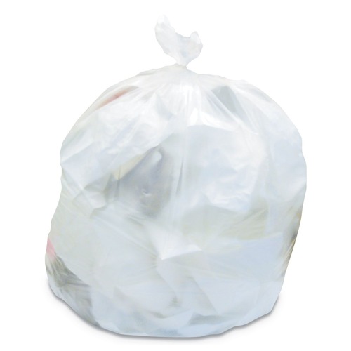 Trash Bags | Heritage Z8048WN R01 High-Density 45 Gallon 22 Microns 40 in. x 48 in. Waste Can Liners - Natural (25 Bags/Roll, 6 Rolls/Carton) image number 0