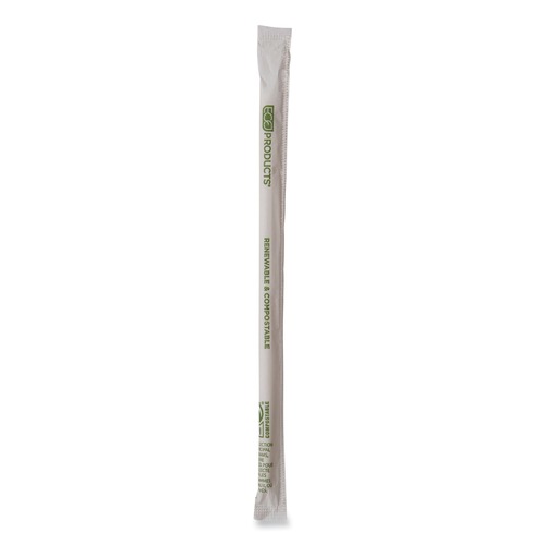 Eco-Products 10.25 in. Renewable and Compostable PHA Straws - Natural White (1250/Carton)