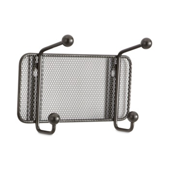 Safco 8.5w x 3d x 5.5h 2-Hook Onyx Mesh Wall Racks - Black