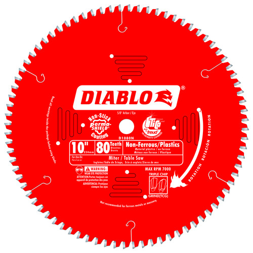 Blades | Diablo D1080N 10 in. 80 Tooth Non-Ferrous Metals/Plastics Saw Blade image number 0