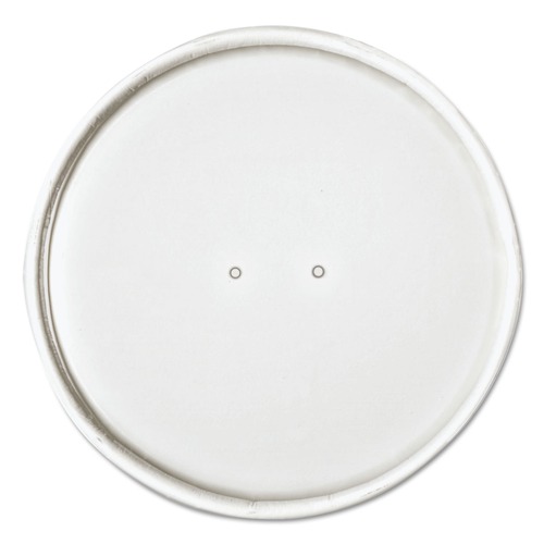 Food Trays, Containers, and Lids | SOLO CH32A-4000 4.6 in. Diameter x 0.7 in. H Vented Paper Lids for 32 oz. Food Containers - White (500/Carton) image number 0