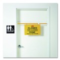 Safety Equipment | Rubbermaid Commercial FG9S1600YEL Site Safety Multi-Lingual 50 in. x 1 in. x 13 in. Hanging Sign - Yellow image number 3