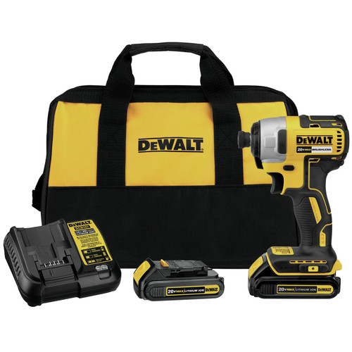 Dewalt DCF787C2 20V MAX Brushless Lithium-Ion 1/4 in. Cordless Impact Driver Kit with (2) 1.3 Ah Batteries image number 0
