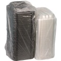 Food Trays, Containers, and Lids | Pactiv Corp. YCNC300800NH 13.3 in. x 8.4 in. x 4 in. ClearView MealMaster Chicken Barn - Black/Clear (105/Carton) image number 3