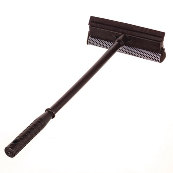Unger 8 in. Rubber Blade 8 in. Mesh Scrubber 21 in. Plastic Handle with Grip Auto Squeegee - Black