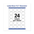 Office Jansan | Avery 05293 High-Visibility 1-2/3 in. Round Laser Print ID Labels with SureFeed Technology - White (24/Sheet, 25 Sheets/Pack) image number 4