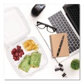 Food Trays, Containers, and Lids | Dart 90PPHT3 9 in. x 8.75 in. x 3 in. 3-Compartments ProPlanet Microwaveable Plastic Hinged Containers - Clear (150/Carton) image number 4