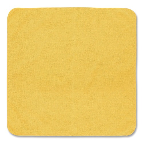 Office Jansan | Rubbermaid Commercial 1820580 12 in. x 12 in. Microfiber Cleaning Cloths - Yellow (24/Pack) image number 0