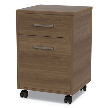 Linea Italia Urban 16 in. x 15.25 in. x 23.75 in. Legal/A4 Left or Right 2-Drawers Box/File Mobile File Pedestal - Natural Walnut