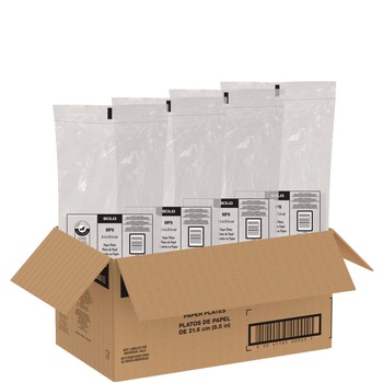 SOLO 8.5 in. Diameter ProPlanet Seal Compostable Paper Dinnerware Plate - White (500/Carton)