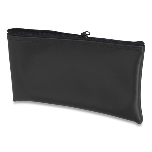 Retail Store Supplies | CONTROLTEK 530976 6 in. x 11 in. x 1 in. Vinyl Fabric Deposit Bag - Black image number 0