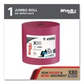 Office Jansan | WypAll 41055 12.4 in. x 12.2 in. Power Clean Jumbo Roll X80 Heavy Duty Cloths - Red (1/Carton) image number 1