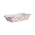 Food Trays, Containers, and Lids | Boardwalk BWK30LAG500 5 lbs. Capacity Paper Food Baskets - Red/White (500/Carton) image number 1