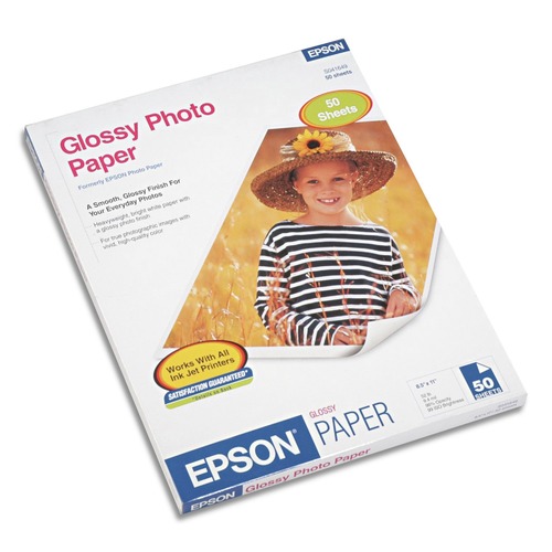 Photo Paper | Epson S041649 8.5 in. x 11 in. 9.4 mil Glossy Photo Paper - Glossy White (50/Pack) image number 0