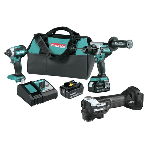 Combo Kits | Makita XT291T-XMT04ZB-BNDL 18V LXT Brushless Lithium-Ion Cordless Hammer Drill and Impact Driver Combo Kit with 2 Batteries and StarlockMax Oscillating Multi-Tool Bundle (5 Ah) image number 0