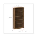  | Alera ALEVA636632WA 31.75 in. x 14 in. x 64.75 in. Valencia Series 5-Shelf Bookcase - Modern Walnut image number 5