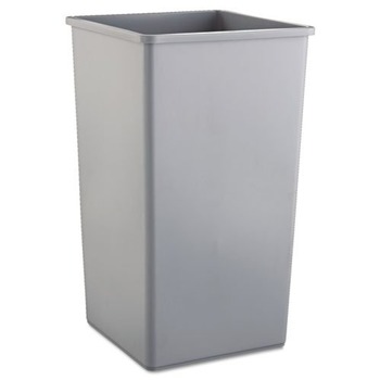 Rubbermaid Commercial 50 gal. Plastic Untouchable Square Waste Receptacle - Gray