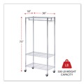 Office Jansan | Alera ALEGR363618SR 36 in. W x 18 in. D x 75 in. H 30 Garments Wire Shelving Garment Rack - Silver image number 4