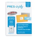 Office Jansan | PRES-a-ply 30601 1 in. x 4 in. Laser Printer Labels - White (2/Box) image number 0