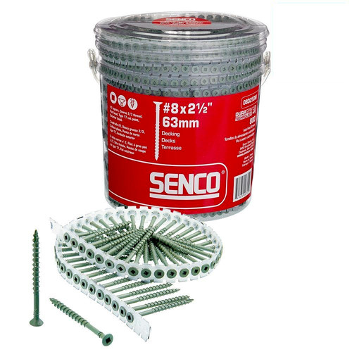 Collated Screws | SENCO 08D250W 8-Gauge 2-1/2 in. Exterior Collated Decking Screw (800-Pack) image number 0